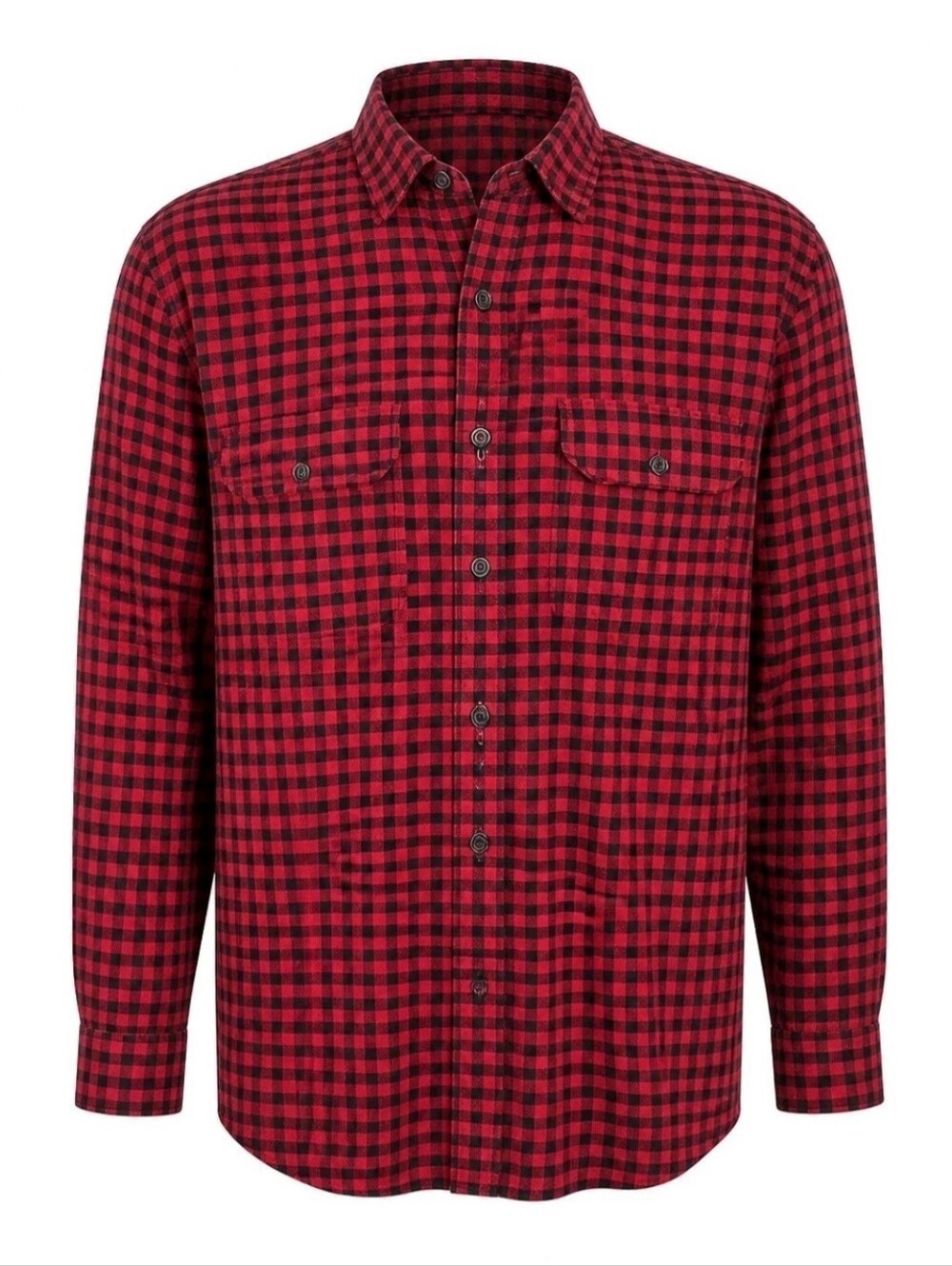 Vtg Polo Ralph Lauren G.I. Shirt Mens Large Red Blue Buffalo Check Plaid Flannel